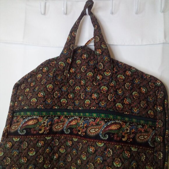 Vera Bradley Garment Bag Hanging Folding Pockets Floral Black Red - Picture 14 of 16
